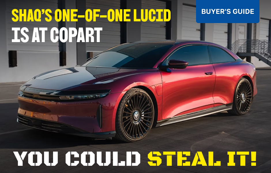 Shaq’s One-of-One Lucid Is at Copart – you Could Steal It!